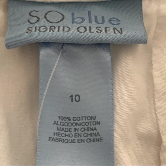 SO Blue Sigrid Olsen White Capri Pants - Picture 3 of 8